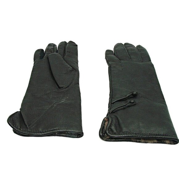 Vintage Womens Black Fashion Faux Fur Partially Lined Stretch Gloves Size B - Picture 2 of 12